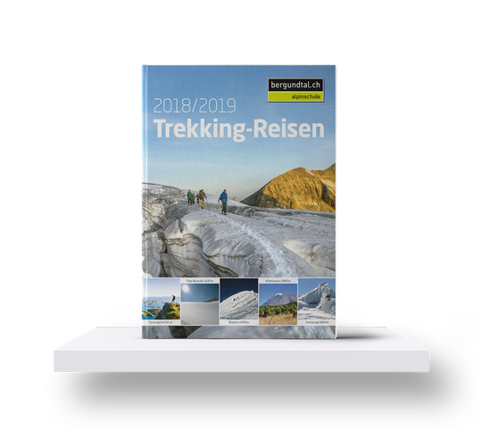 Titelseite der Trekkingreisen Reisebroschüre der bergundtal ag.