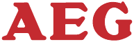 Auch AEG setzt beim Logodesign auf schlichtes, aber sehr bekanntes Buchstabenzeichen.
